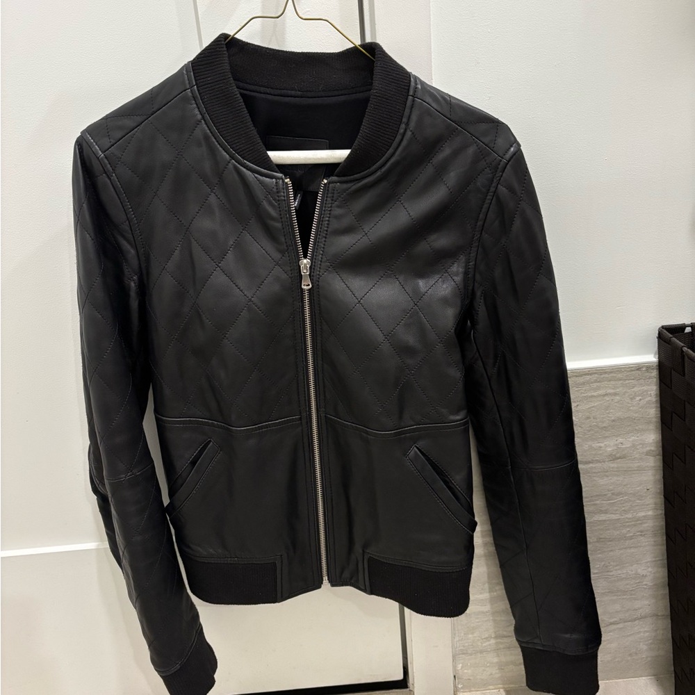 Black Quilted Leather Jacket